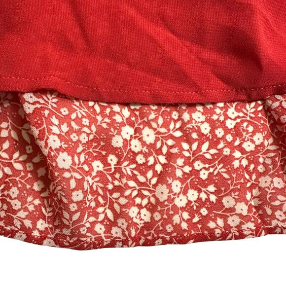 Estelle New Women's Ditsy Floral Asymmetrical Midi Dress Red Plus Size 4X Fairy - Picture 10 of 13